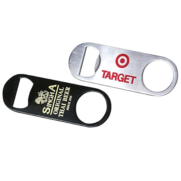 B-OPEN10 Short Paddle Style Stainless Steel Bottle Opener with custom imprint